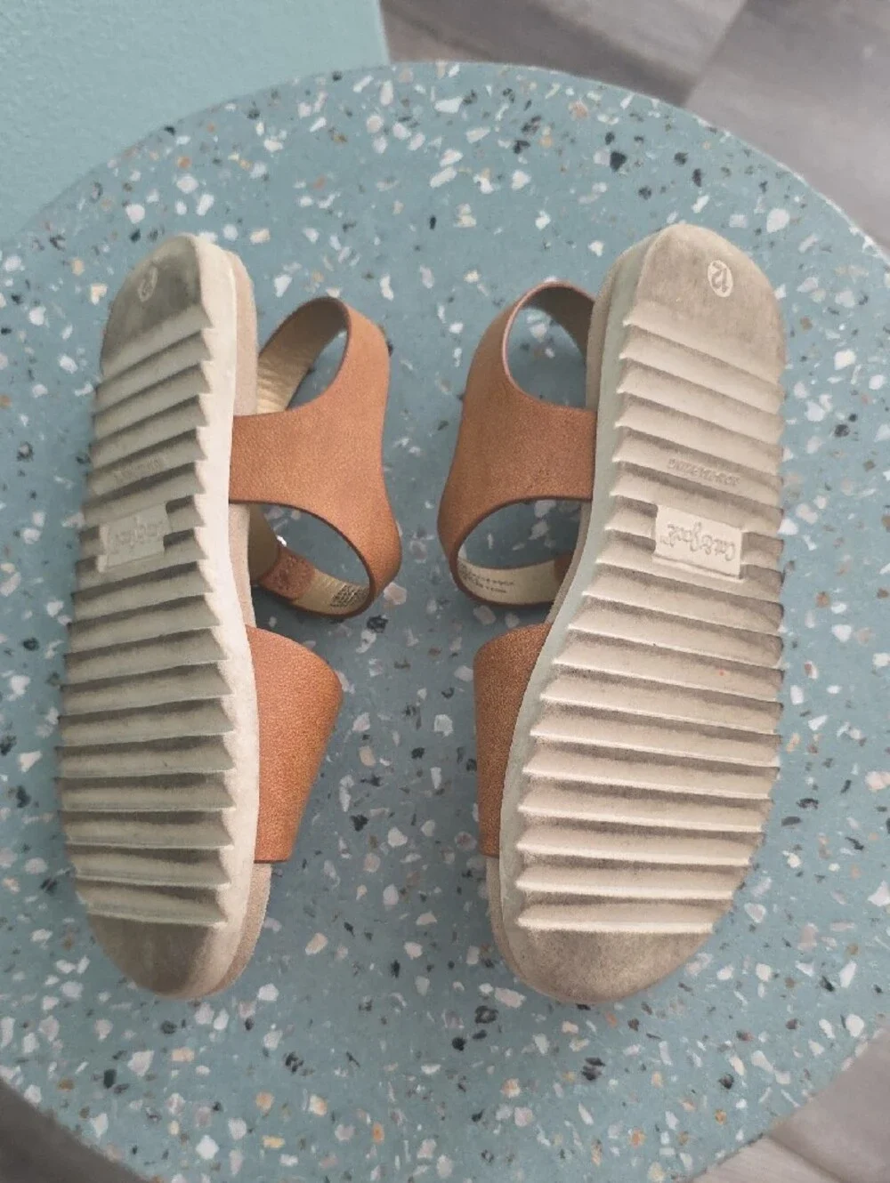 Kid's Tan Buckle Strap Sandals with Cushioned Footbed